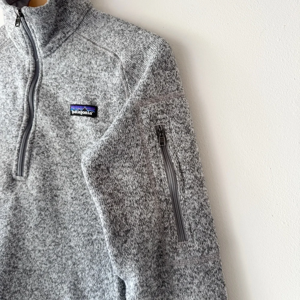 Patagonia - Women’s Better Sweater Quarter Zip Fleece Long Sleeve Top in Gray - Picture 5 of 5